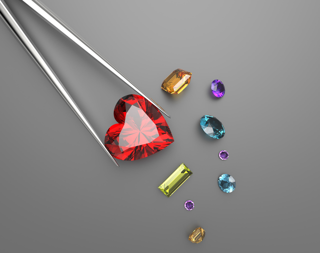 Collection of gemstones. 3D illustration